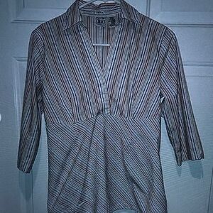 Striped V-Neck Blouse